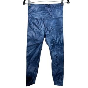 Beyond Yoga M Smokeshow Wave High Waisted Leggings Blue Tie Dye Buttery Soft